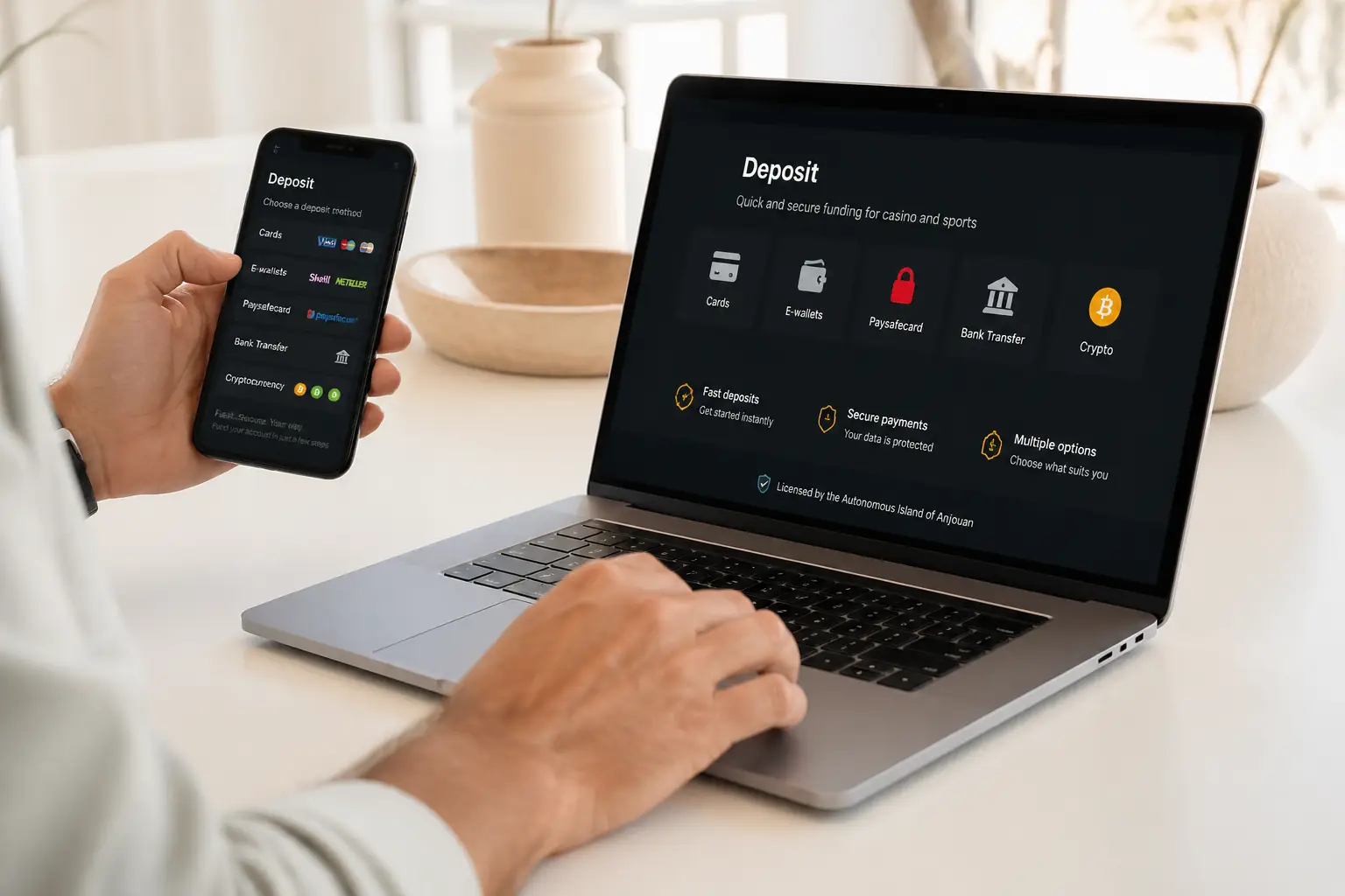 ZetCasino Deposit Methods visual guide for ZetCasino